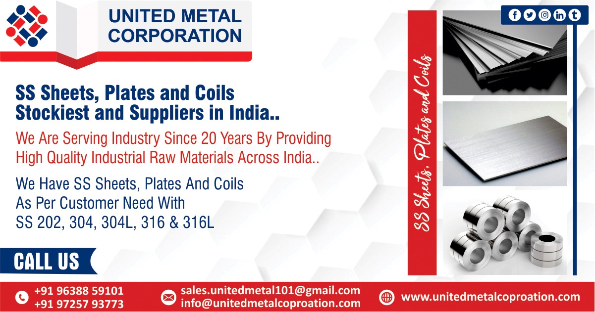 SS Sheets, SS Plates, and SS Coils Manufacturer & Supplier in India