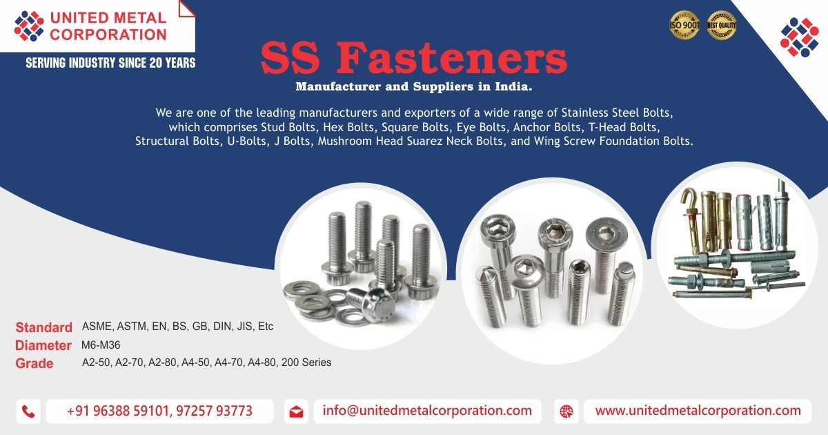 SS Fasteners Manufacturer & Suppliers in India