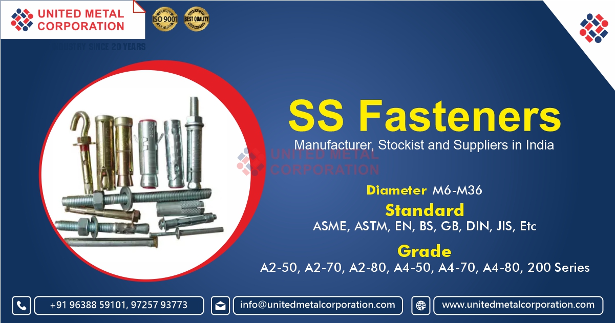 SS Fasteners Manufacturer, Stockist and Suppliers in India