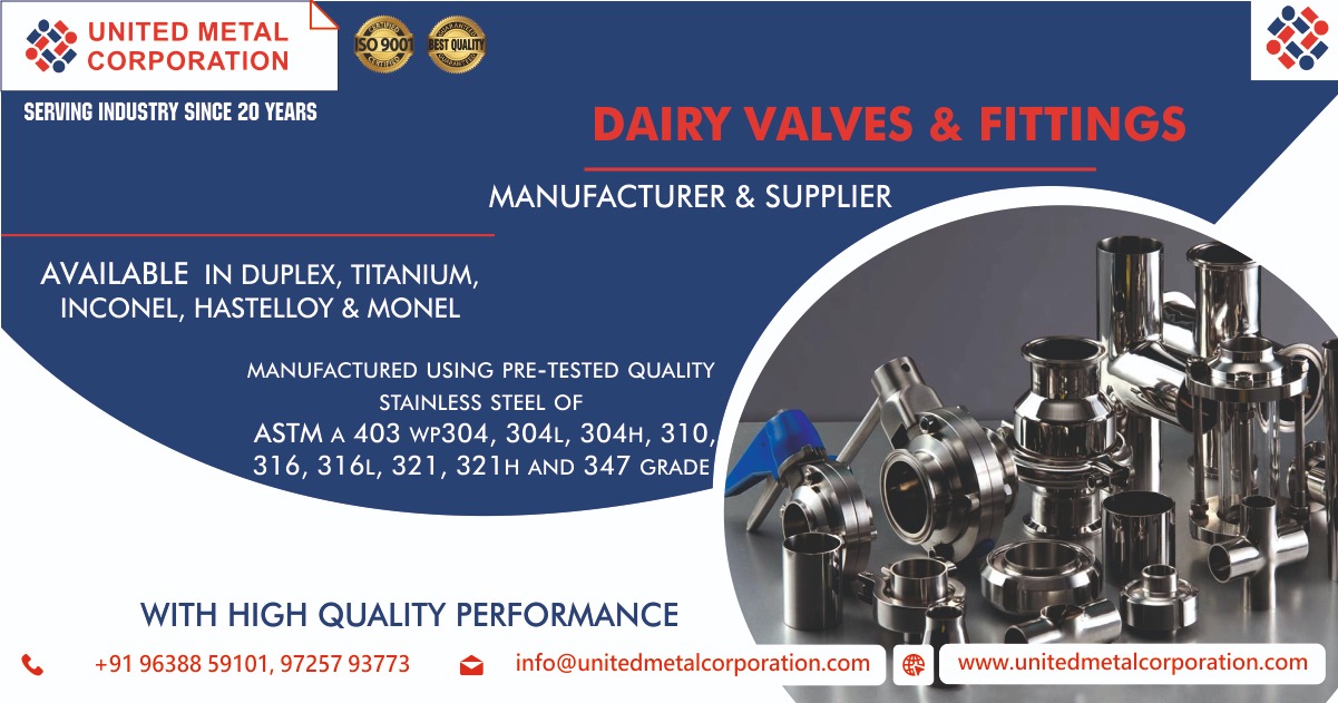 Dairy valves & fittings manufacturer & supplier in india