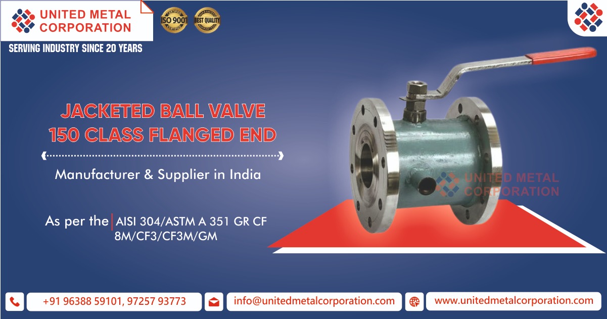 Jacketed Ball Valve 150 Class Flanged End Manufacturer in India
