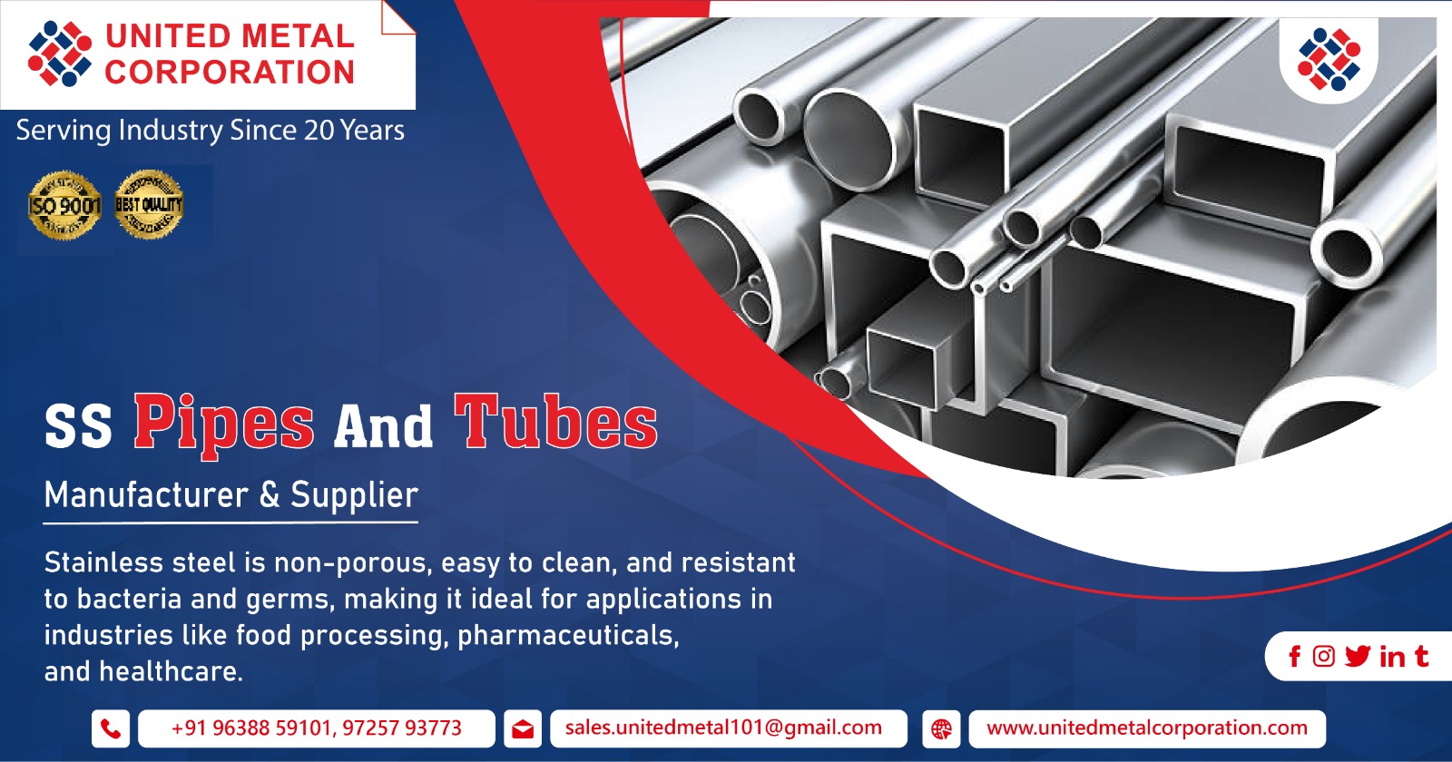 Supplier of SS Pipes & Tubes in India