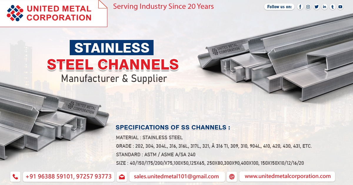 Top Supplier of Stainless Steel Channels in India