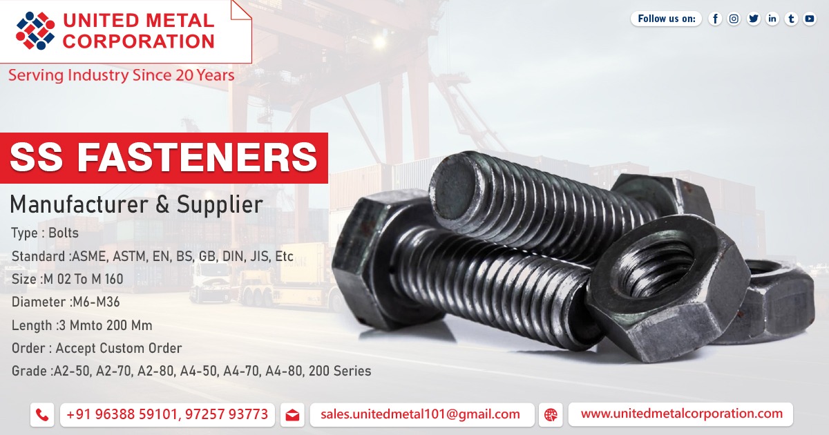 Top Supplier of Stainless Steel Fasteners in India