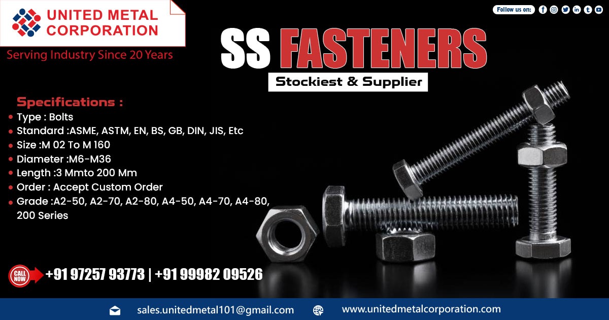 Supplier of Stainless Steel Fasteners in Chhattisgarh